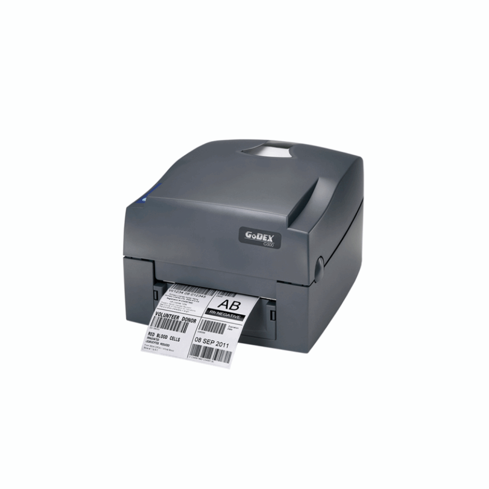Godex G530 U – 4" Desktop Thermal Transfer/Direct Thermal Printer, 300 dpi, 4 IPS, USB, India - Front View